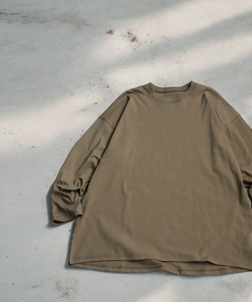 antiqua（アンティカ）の「コンパクトスムースロンT（Tシャツ/カットソー・レディース・カーキ/ブラック/ホワイト/ブルー・R/P）」の13枚目の写真