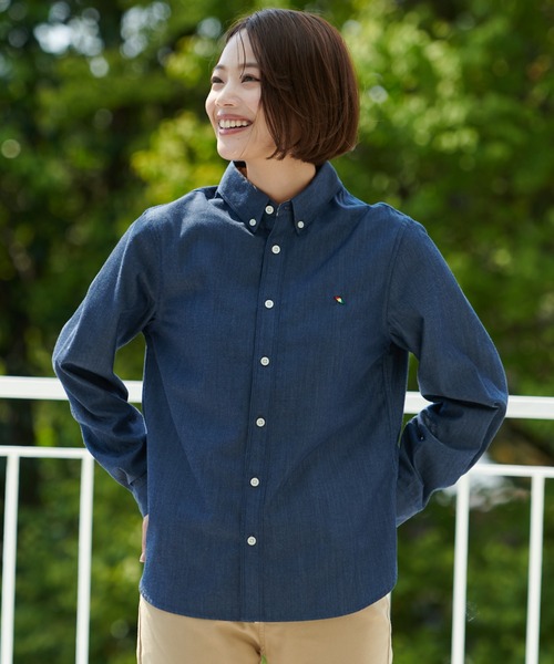 Arnold Palmer（アーノルドパーマー）の「イージーケア デニム 長袖 シェア シャツ（シャツ/ブラウス・レディース・ブラック/ネイビー・S/XS/LL/L/M）」の2枚目の写真