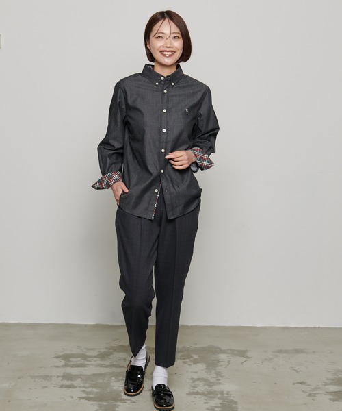 Arnold Palmer（アーノルドパーマー）の「イージーケア デニム 長袖 シェア シャツ（シャツ/ブラウス・レディース・ブラック/ネイビー・S/XS/LL/L/M）」の7枚目の写真