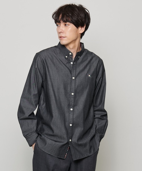 Arnold Palmer（アーノルドパーマー）の「イージーケア デニム 長袖 シェア シャツ（シャツ/ブラウス・レディース・ブラック/ネイビー・S/XS/LL/L/M）」の10枚目の写真