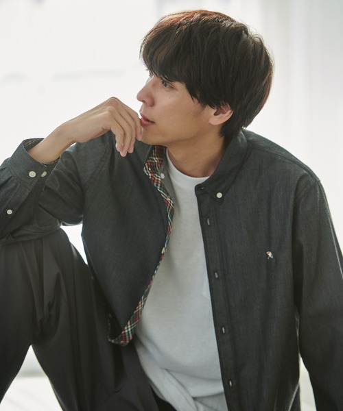 Arnold Palmer（アーノルドパーマー）の「イージーケア デニム 長袖 シェア シャツ（シャツ/ブラウス・レディース・ブラック/ネイビー・S/XS/LL/L/M）」の12枚目の写真