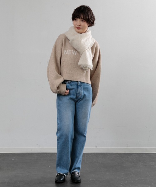 AMERICAN RAG CIE（アメリカンラグシー）の「【ARC】ブラッシュドニットマフラー（マフラー・レディース・オフホワイト/グレー/ベージュ/チャコール・FREE）」の10枚目の写真