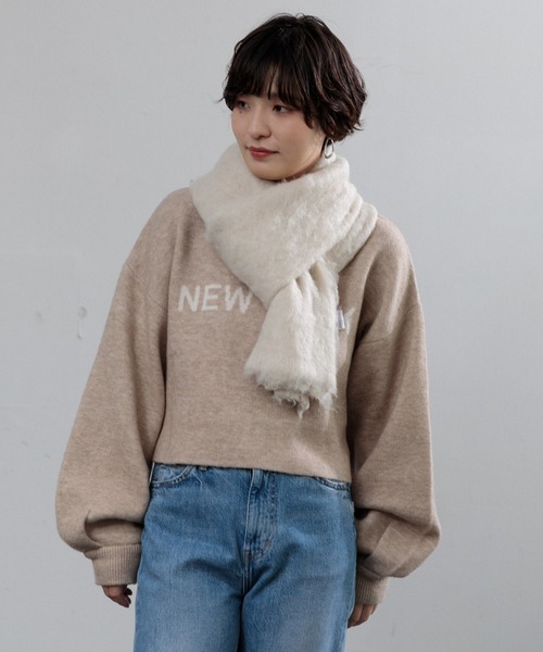 AMERICAN RAG CIE（アメリカンラグシー）の「【ARC】ブラッシュドニットマフラー（マフラー・レディース・オフホワイト/グレー/ベージュ/チャコール・FREE）」の9枚目の写真