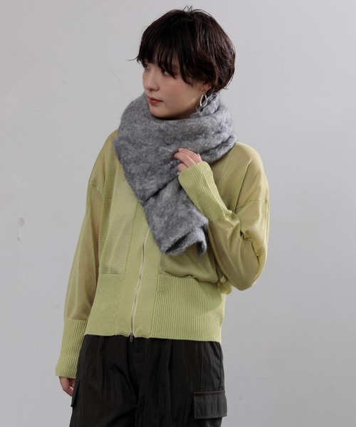 AMERICAN RAG CIE（アメリカンラグシー）の「【ARC】ブラッシュドニットマフラー（マフラー・レディース・オフホワイト/グレー/ベージュ/チャコール・FREE）」の11枚目の写真