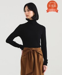 リブ タートルネックニット