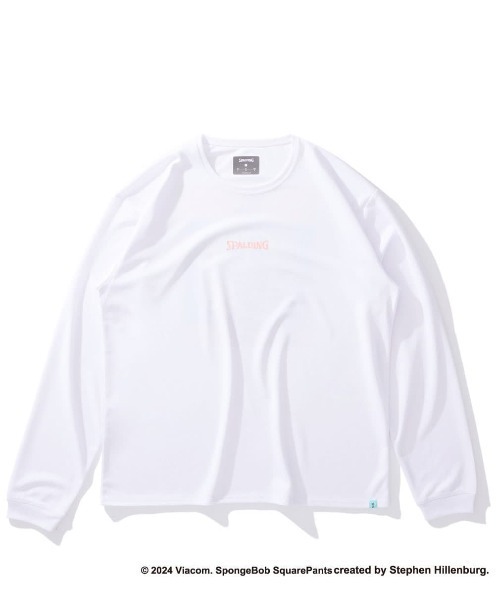 SPALDING（スポルディング）の「【SPALDING/スポルディング】ロングスリーブTシャツ スポンジ・ボブ ビッグフェイス/UVカット吸水速乾長袖ロンT（Tシャツ/カットソー・メンズ・ホワイト/ブルー・MEDIUM/LARGE）」の5枚目の写真