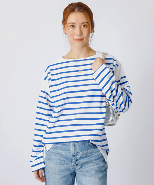 MONT KEMMEL(モンケメル)の「【MONT KEMMEL/モン ケメル】バスクシャツ / ボーダーロングスリーブT / ユニセックス(Tシャツ/カットソー・レディース・ブルー/ホワイト/ブラック・フリー)」の4枚目の写真