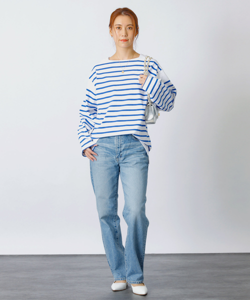 MONT KEMMEL(モンケメル)の「【MONT KEMMEL/モン ケメル】バスクシャツ / ボーダーロングスリーブT / ユニセックス(Tシャツ/カットソー・レディース・ブルー/ホワイト/ブラック・フリー)」の7枚目の写真