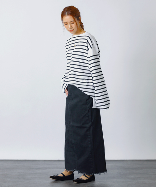 MONT KEMMEL(モンケメル)の「【MONT KEMMEL/モン ケメル】バスクシャツ / ボーダーロングスリーブT / ユニセックス(Tシャツ/カットソー・レディース・ブルー/ホワイト/ブラック・フリー)」の10枚目の写真