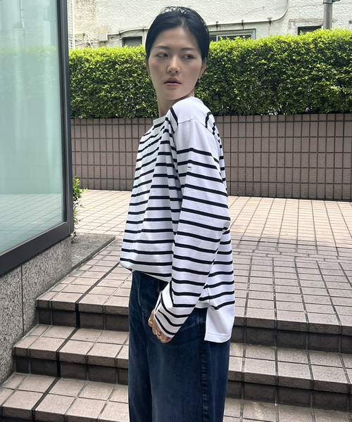 MONT KEMMEL(モンケメル)の「【MONT KEMMEL/モン ケメル】バスクシャツ / ボーダーロングスリーブT / ユニセックス(Tシャツ/カットソー・レディース・ブルー/ホワイト/ブラック・フリー)」の12枚目の写真