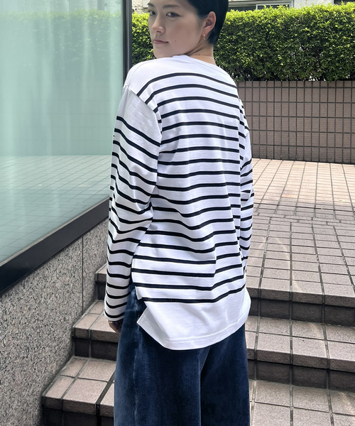 MONT KEMMEL(モンケメル)の「【MONT KEMMEL/モン ケメル】バスクシャツ / ボーダーロングスリーブT / ユニセックス(Tシャツ/カットソー・レディース・ブルー/ホワイト/ブラック・フリー)」の13枚目の写真