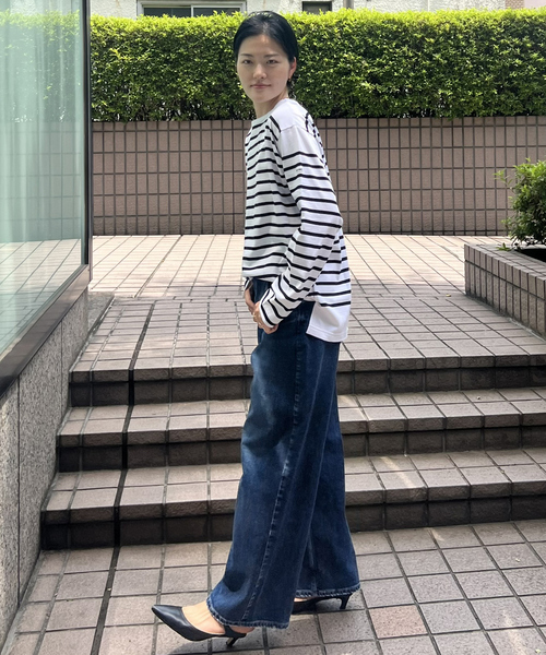 MONT KEMMEL(モンケメル)の「【MONT KEMMEL/モン ケメル】バスクシャツ / ボーダーロングスリーブT / ユニセックス(Tシャツ/カットソー・レディース・ブルー/ホワイト/ブラック・フリー)」の15枚目の写真