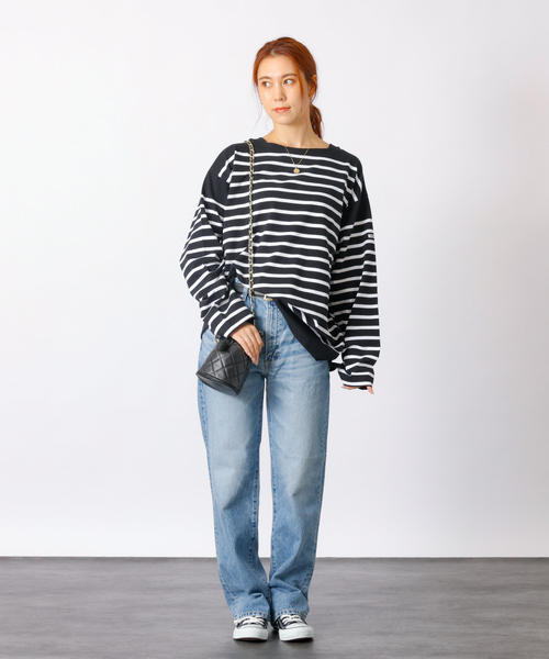 MONT KEMMEL(モンケメル)の「【MONT KEMMEL/モン ケメル】バスクシャツ / ボーダーロングスリーブT / ユニセックス(Tシャツ/カットソー・レディース・ブルー/ホワイト/ブラック・フリー)」の19枚目の写真