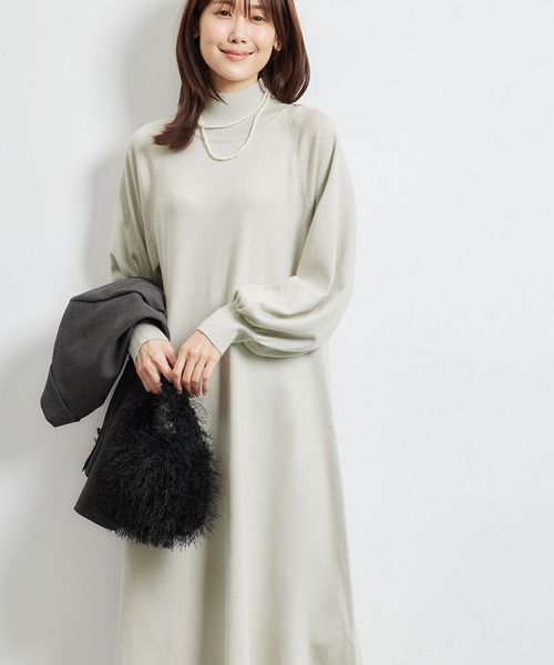 ROPE' PICNIC(ロペピクニック)の「ハイネックニットワンピース/アンチピリング(ワンピース・レディース・ブラック/キナリ/ライトグレー・38)」の3枚目の写真