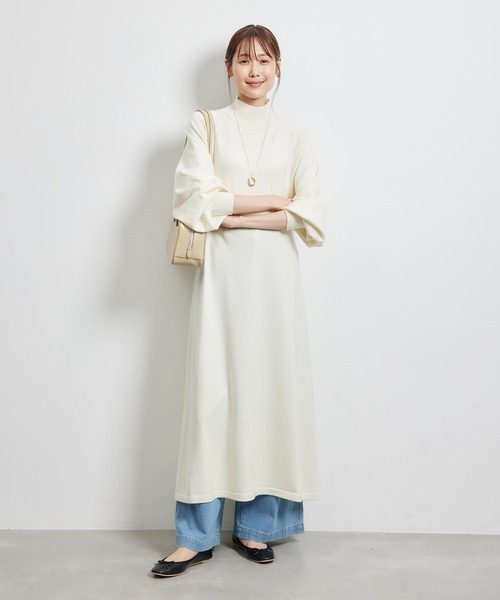 ROPE' PICNIC(ロペピクニック)の「ハイネックニットワンピース/アンチピリング(ワンピース・レディース・ブラック/キナリ/ライトグレー・38)」の20枚目の写真