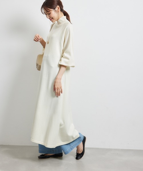 ROPE' PICNIC(ロペピクニック)の「ハイネックニットワンピース/アンチピリング(ワンピース・レディース・ブラック/キナリ/ライトグレー・38)」の19枚目の写真