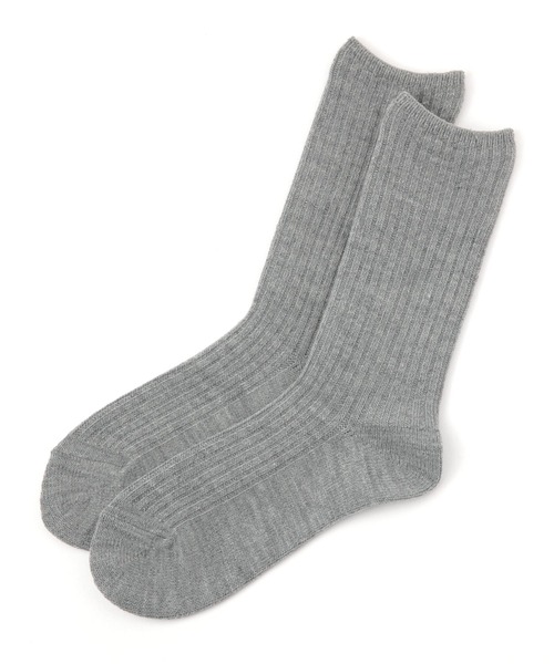 BABYLONE（バビロン）の「リブソックス（ソックス/靴下・レディース・グレー/ホワイト・FREE）」の2枚目の写真