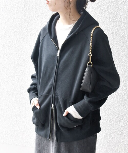 quaranciel＊ スウェット パーカー/SHIPS for woman quaranciel:〈洗濯機可能〉ポンチ ダブルジップ スウェット