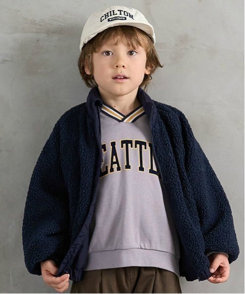 b・ROOM（ビールーム）の「【2WAY】ビッグシルエットリバーシブルブルゾン（ブルゾン・キッズ・ネイビー/グレー/アイボリー/カーキ・100cm/110cm/120cm/130cm/140cm/150cm）」の22枚目の写真