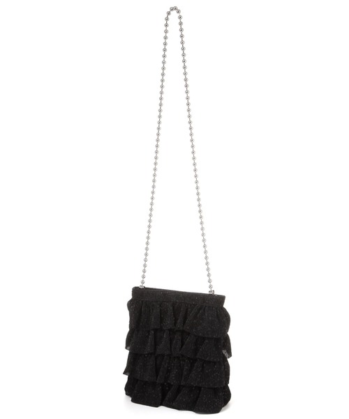 GLOBAL WORK（グローバルワーク）の「キラキラフリルポシェット/135702（ハンドバッグ・レディース・ブラック/シルバー/パープル・ONE SIZE）」の2枚目の写真