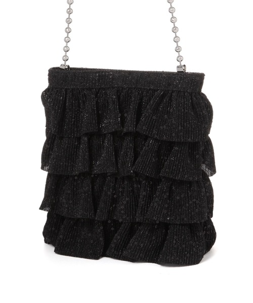 GLOBAL WORK（グローバルワーク）の「キラキラフリルポシェット/135702（ハンドバッグ・レディース・ブラック/シルバー/パープル・ONE SIZE）」の6枚目の写真