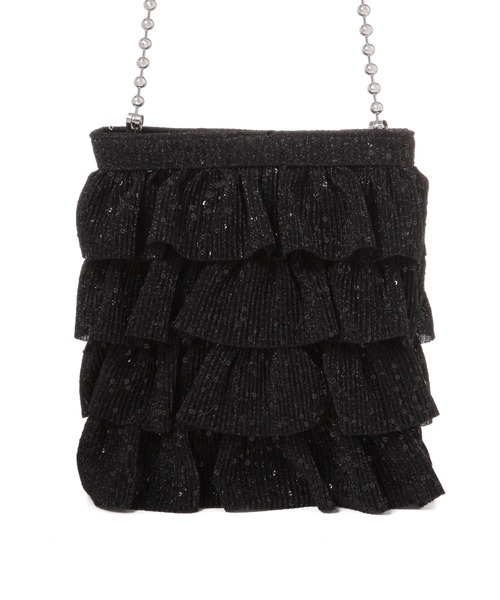 GLOBAL WORK（グローバルワーク）の「キラキラフリルポシェット/135702（ハンドバッグ・レディース・ブラック/シルバー/パープル・ONE SIZE）」の8枚目の写真