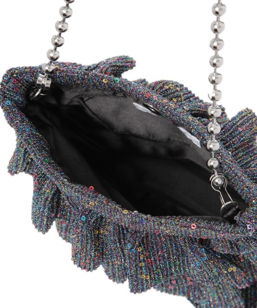 GLOBAL WORK（グローバルワーク）の「キラキラフリルポシェット/135702（ハンドバッグ・レディース・ブラック/シルバー/パープル・ONE SIZE）」の18枚目の写真