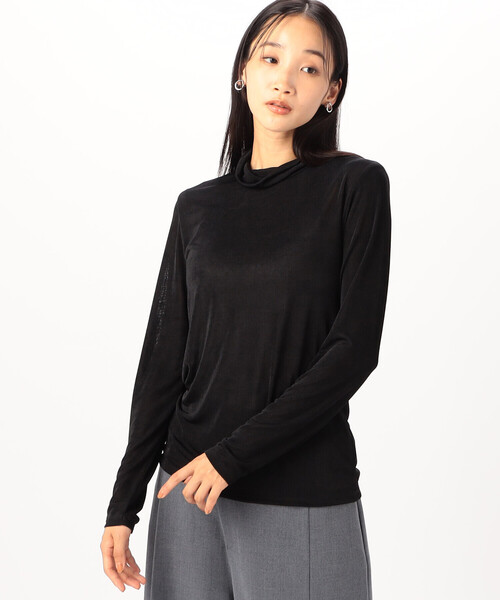 COMME CA ISM(コムサイズム)の「ハイネック長袖 Tシャツ(Tシャツ/カットソー・レディース・アイボリー/ブラック/サックスブルー/グレー・MEDIUM/LARGE)」の3枚目の写真