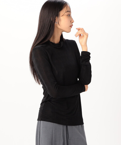 COMME CA ISM(コムサイズム)の「ハイネック長袖 Tシャツ(Tシャツ/カットソー・レディース・アイボリー/ブラック/サックスブルー/グレー・MEDIUM/LARGE)」の11枚目の写真