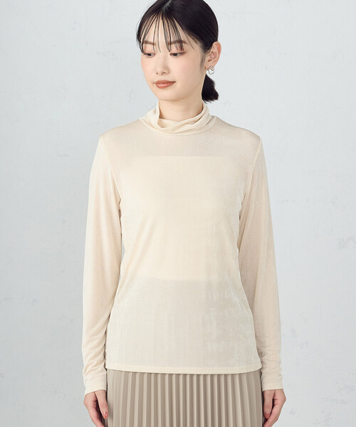 COMME CA ISM(コムサイズム)の「ハイネック長袖 Tシャツ(Tシャツ/カットソー・レディース・アイボリー/ブラック/サックスブルー/グレー・MEDIUM/LARGE)」の14枚目の写真