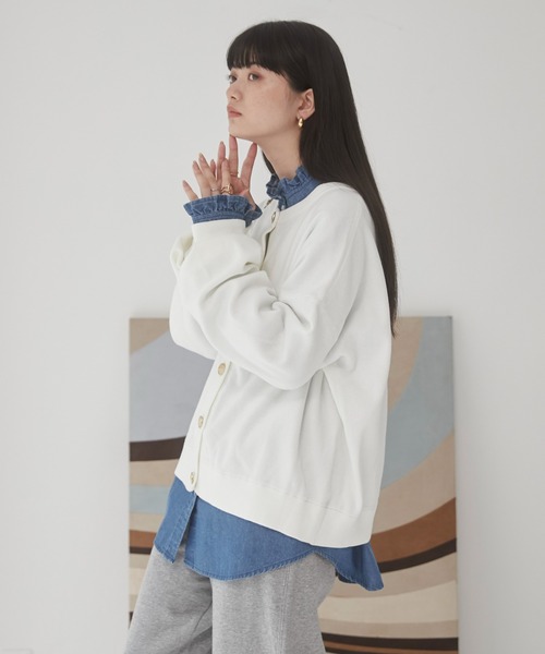 BOTTEGA VENETA ニットカーディガン アンティークゴールドボタン BOTTEGA VENETA ニットカーディガン アンティークゴールドボタン