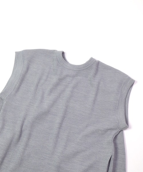 OWLEYE by domingo（アウルアイ バイドミンゴ）の「[ OWLEYE by domingo / アウルアイ ] リブニット ロングベスト（ワンピース・レディース・グレイッシュベージュ/ミント/ライトグレー・FREE）」の21枚目の写真
