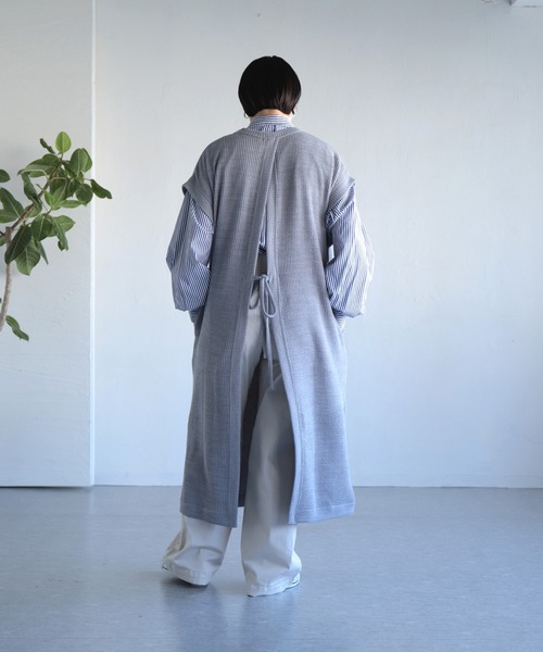 OWLEYE by domingo（アウルアイ バイドミンゴ）の「[ OWLEYE by domingo / アウルアイ ] リブニット ロングベスト（ワンピース・レディース・グレイッシュベージュ/ミント/ライトグレー・FREE）」の6枚目の写真