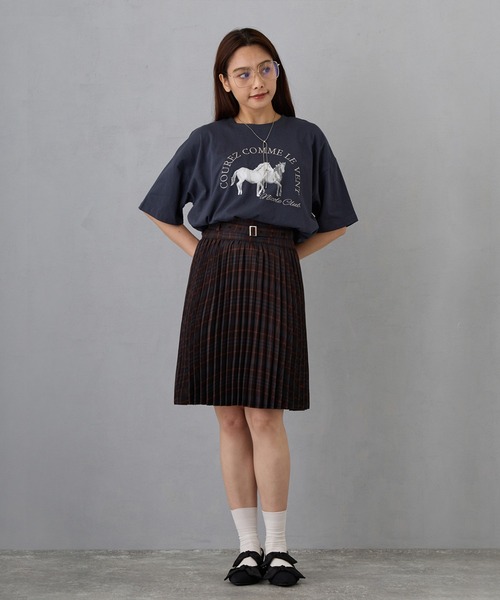 NICOLE CLUB(ニコル クラブ)の「アコーディオンプリーツスカート(スカート・レディース・ネイビー/ブラウン・MEDIUM)」の5枚目の写真