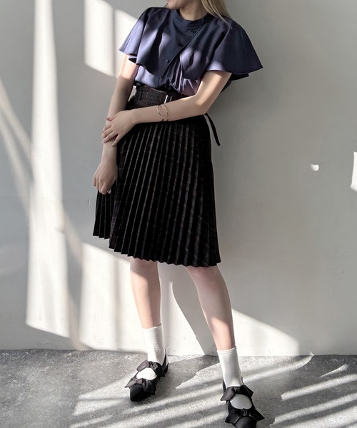 NICOLE CLUB(ニコル クラブ)の「アコーディオンプリーツスカート(スカート・レディース・ネイビー/ブラウン・MEDIUM)」の22枚目の写真