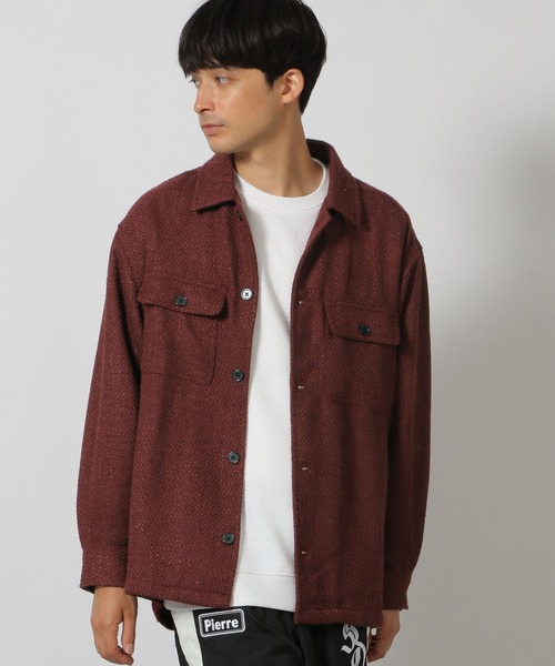 LAKOLE(ラコレ)の「ツイードCPOシャツ/146472(シャツ/ブラウス・メンズ・オフホワイト/チェリーレッド/ブラック・MEDIUM/LARGE)」の9枚目の写真
