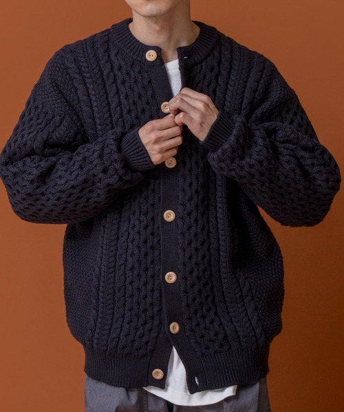 L.L.Bean（エルエルビーン）の「【JAPAN EDITION】ウェイン・フィッシャーマンズ・カーディガン（カーディガン/ボレロ・メンズ・ネイビー/ダークネイビー/アイボリー・MEDIUM/LARGE）」の14枚目の写真