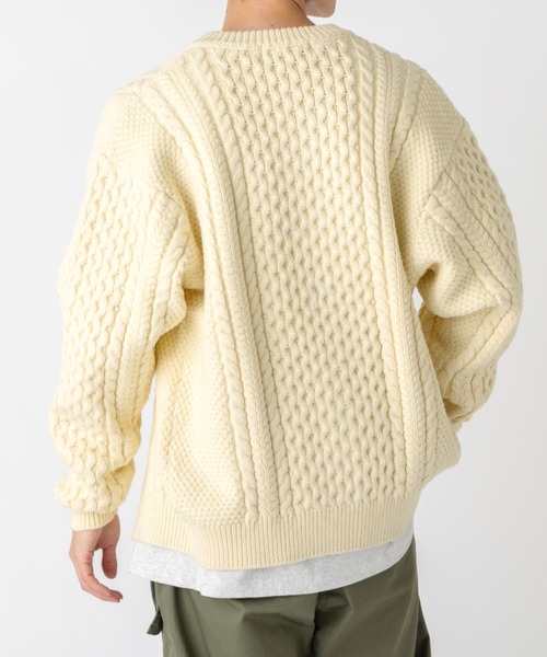L.L.Bean（エルエルビーン）の「【JAPAN EDITION】ウェイン・フィッシャーマンズ・カーディガン（カーディガン/ボレロ・メンズ・ネイビー/ダークネイビー/アイボリー・MEDIUM/LARGE）」の9枚目の写真