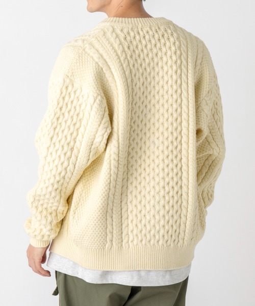 L.L.Bean（エルエルビーン）の「【JAPAN EDITION】ウェイン・フィッシャーマンズ・カーディガン（カーディガン/ボレロ・メンズ・ネイビー/ダークネイビー/アイボリー・MEDIUM/LARGE）」の8枚目の写真