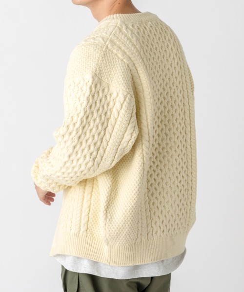 L.L.Bean（エルエルビーン）の「【JAPAN EDITION】ウェイン・フィッシャーマンズ・カーディガン（カーディガン/ボレロ・メンズ・ネイビー/ダークネイビー/アイボリー・MEDIUM/LARGE）」の7枚目の写真