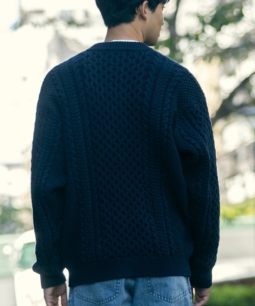 L.L.Bean（エルエルビーン）の「【JAPAN EDITION】ウェイン・フィッシャーマンズ・カーディガン（カーディガン/ボレロ・メンズ・ネイビー/ダークネイビー/アイボリー・MEDIUM/LARGE）」の20枚目の写真