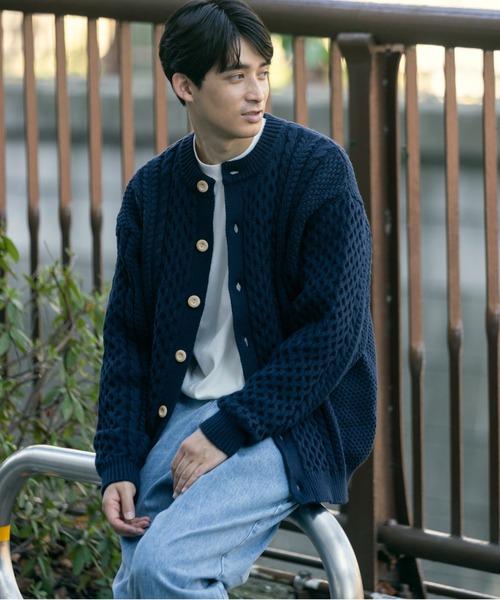 L.L.Bean（エルエルビーン）の「【JAPAN EDITION】ウェイン・フィッシャーマンズ・カーディガン（カーディガン/ボレロ・メンズ・ネイビー/ダークネイビー/アイボリー・MEDIUM/LARGE）」の18枚目の写真