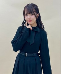 axes femme POETIQUE | リボン付ニットプルオーバー(ニット/セーター)