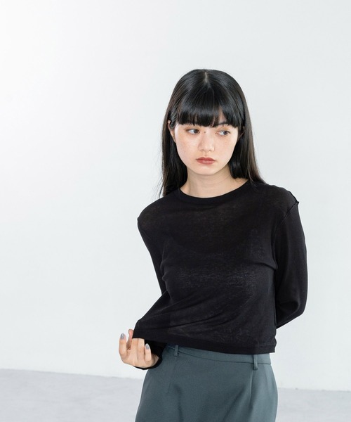 tシャツ シアーテレコクロップドロングスリーブ　242275 レディース シアーテレコクロップドロングスリーブ 242275（Tシャツ