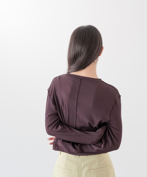 yuw(ユウ)の「シアーテレコクロップドロングスリーブ 242275(Tシャツ/カットソー・レディース・ブラック/ブラウン/ホワイト・LARGE/MEDIUM)」の19枚目の写真