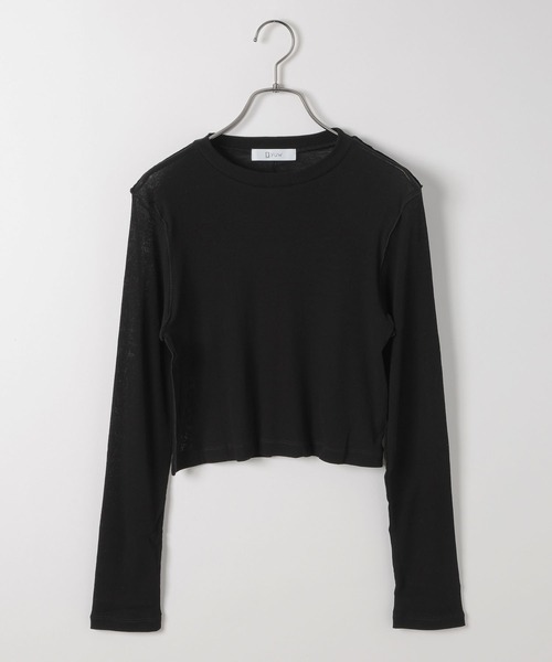 yuw(ユウ)の「シアーテレコクロップドロングスリーブ 242275(Tシャツ/カットソー・レディース・ブラック/ブラウン/ホワイト・LARGE/MEDIUM)」の22枚目の写真