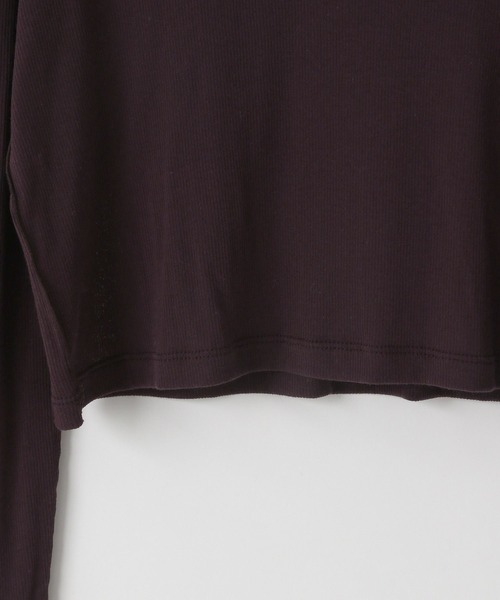 yuw(ユウ)の「シアーテレコクロップドロングスリーブ 242275(Tシャツ/カットソー・レディース・ブラック/ブラウン/ホワイト・LARGE/MEDIUM)」の15枚目の写真