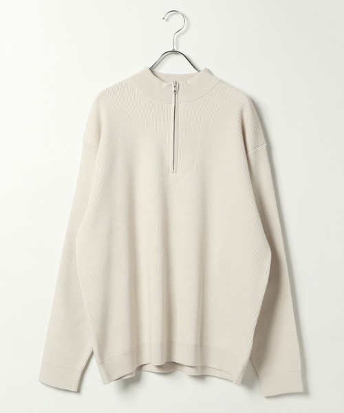 GLOBAL WORK（グローバルワーク）の「メルティハーフジップ/116319（ニット/セーター・メンズ・アイボリー/ブラック・X-LARGE/LARGE/SMALL/MEDIUM）」の3枚目の写真