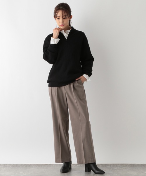 GLOBAL WORK（グローバルワーク）の「メルティハーフジップ/116319（ニット/セーター・メンズ・アイボリー/ブラック・X-LARGE/LARGE/SMALL/MEDIUM）」の21枚目の写真