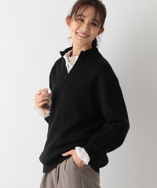 GLOBAL WORK（グローバルワーク）の「メルティハーフジップ/116319（ニット/セーター・メンズ・アイボリー/ブラック・X-LARGE/LARGE/SMALL/MEDIUM）」の19枚目の写真